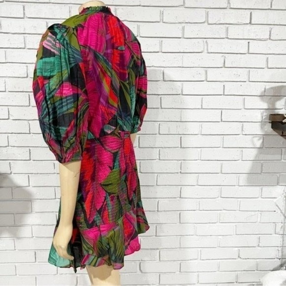 Farm Rio Women's‎ Midnight Leaves Mini Dress - Size Medium - Picture 10 of 12